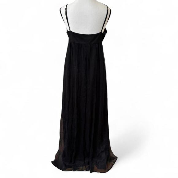 vintage Y2k‎ LAUNDRY 100% SILK BLack Whimsy goth maxi Dress size 10 EUC. - Picture 6 of 8